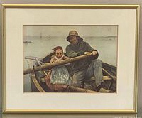 Front view showing print, mat, gold frame