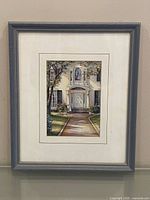 Front view of framed print showing full frame and mat