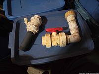 Overview of two main PVC assemblies on tote lid