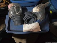 Three Hayward 3" gray PVC bulkhead fittings in original bags and instruction sheet