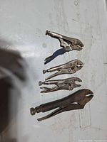 All four locking pliers aligned to show size differences
