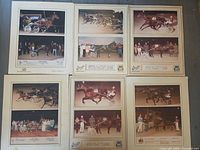 All six mounted photographs laid out for overview