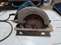 Front view of Makita circular saw showing blade and guard
