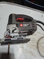 Full view of Porter-Cable jigsaw with blade installed