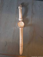 Full view of wristwatch strap and case front