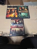 Front view of three DVD cases