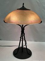 Full view of lamp showing shade, base and cord