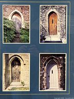 Full view of four photographs within mat