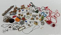 Wide view of entire costume jewelry lot