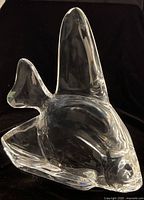 Full view of clear crystal angelfish sculpture