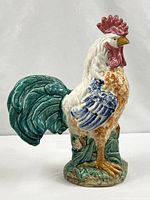 Full view of 16" ceramic rooster figurine