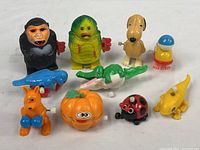 Group shot of all 10 wind-up toys