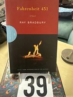 Front cover of Fahrenheit 451 hardcover with dust jacket