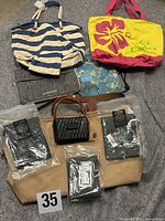 Group shot of all bags displayed together