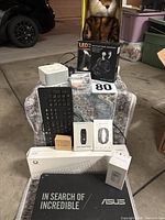 Group shot of all electronics and accessories on table