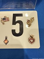 Overview showing all four pendants on number card