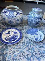 All four porcelain items overview