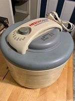 overall view of dehydrator with trays stacked