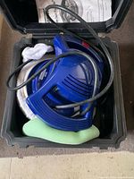 Buffer-polisher, cord, terry cloth bonnet, foam pad in carry case