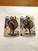 Front view of both rookie cards side by side