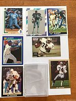 All seven Bo Jackson cards and acrylic case laid out