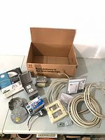 Full lot showing box and all electrical supplies laid out