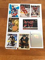 All eight cards laid out on sheet