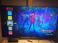 Front view of TV displaying Netflix profile screen