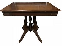 Full view of rectangular Eastlake pedestal table