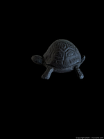 Cast iron turtle key hider front view showing shell and limbs