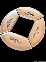 Pfaltzgraff Yorktowne four wedge relish inserts arranged in circle