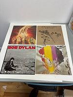 Front covers of all four Bob Dylan albums