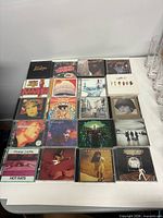 Top view of first 20 CDs showing album artwork and condition