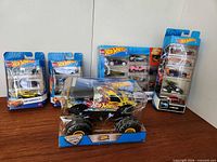 Lot overview showing all sealed Hot Wheels items