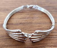 Full view of hinged sterling bracelet closed