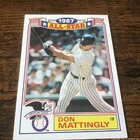 Front of Don Mattingly 1987 All-Star Topps card