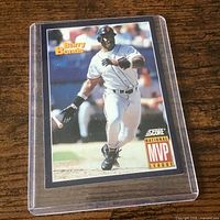 Front of Barry Bonds card inside clear hard sleeve