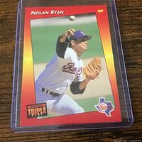 Front of Nolan Ryan card inside plastic case