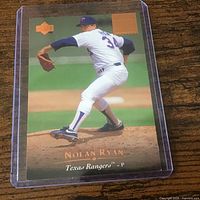 Action pitching card in plastic sleeve