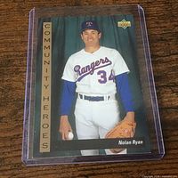 Front of Upper Deck Community Heroes Nolan Ryan card in sleeve