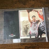 Front of Yao Ming Fleer Patchworks card in sleeve