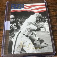 Front of Jim Brown card in plastic sleeve