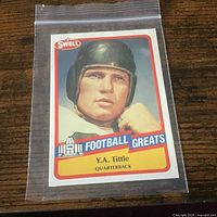 Front of card in protective sleeve