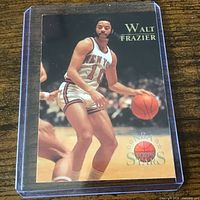 Front of Walt Frazier Topps Stars card in plastic holder