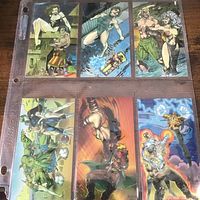 Page with six WildC.A.T.s cards in sleeve