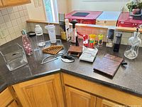 overview of all kitchen items on countertop