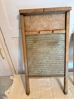 Front of large Jasper washboard showing frame and ribbed glass