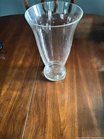clear glass flared vase front view