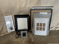 All frames grouped together showing variety of sizes and finishes
