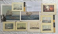 Overview of all prints laid out on cloth